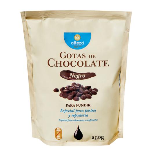 GOTAS DE CHOCOLATE NEGRO FUNDIR, 250GR ALTEZA