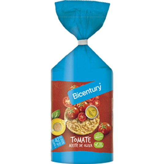 TORTITA DE MAIZ Y TOMATE CON ACEITE DE OLIVA, 168G BICENTURY