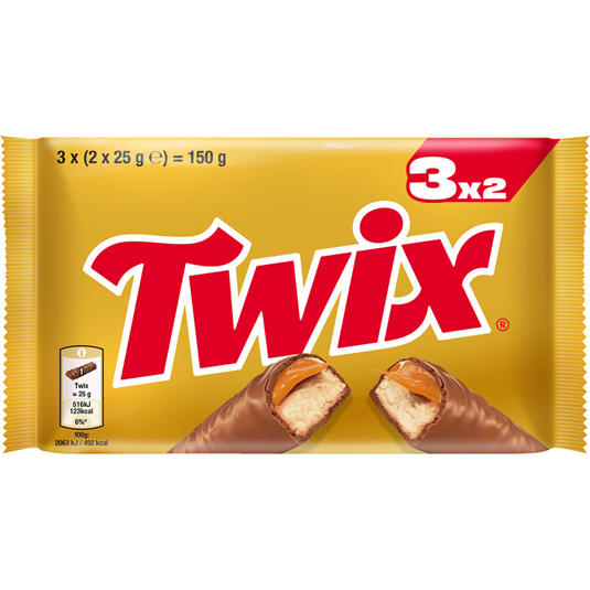 BARRITAS DE CHOCOLATE Y CARAMELO, 3X58G TWIX