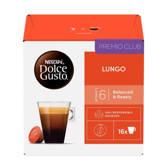 CAPSULAS DE CAFE LUNGO, 16 CAPSULAS DOLCE GUSTO