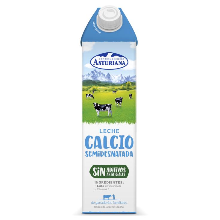 LECHE CALCIO SEMIDESNATADA, 1L ASTURIANA
