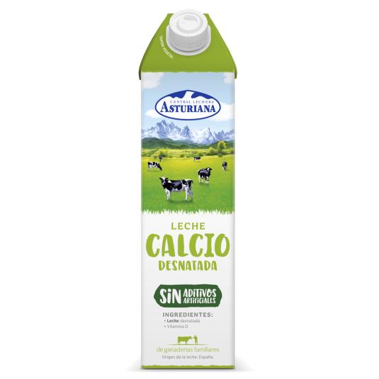LECHE CALCIO DESNATADA, 1L ASTURIANA