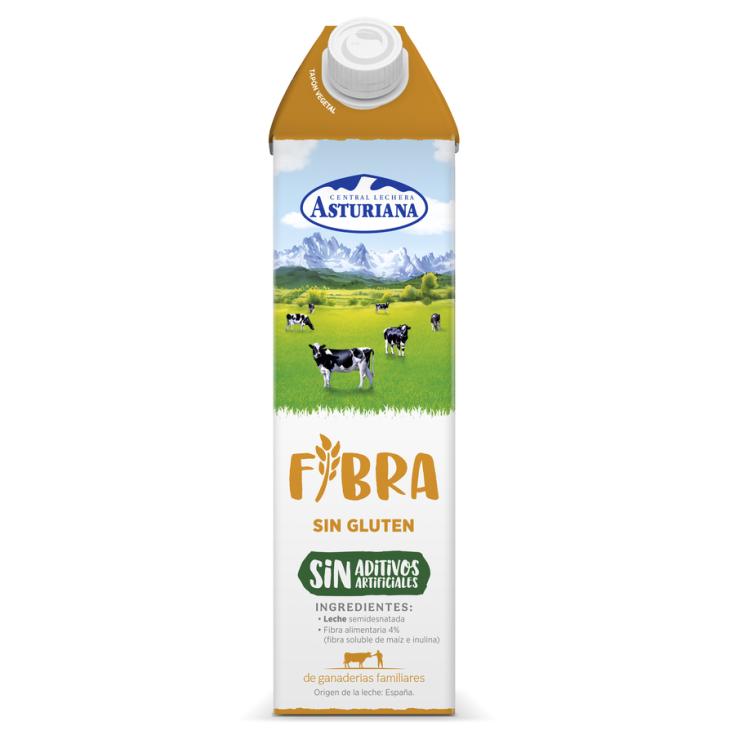 BEBIDA LACTEA CON LECHE SEMIDESNATADA CON FIBRA, 1L ASTURIAN