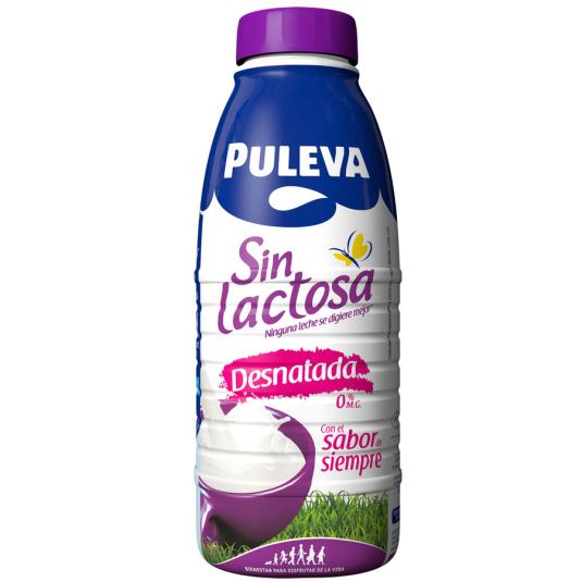 LECHE DESNATADA SIN LACTOSA, 1L PULEVA