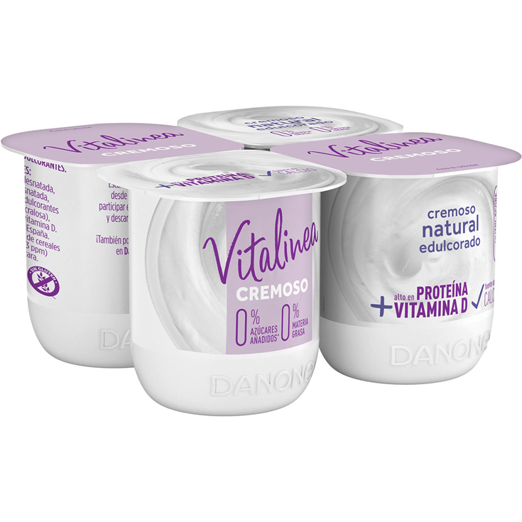 VITALINEA CREMOSO 0& NATURAL EDULCORADO, 4X120G DANONE