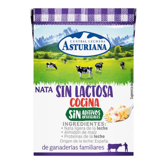 NATA LIQUIDA SIN LACTOSA PARA COCINAR, 200 ML ASTURIANA