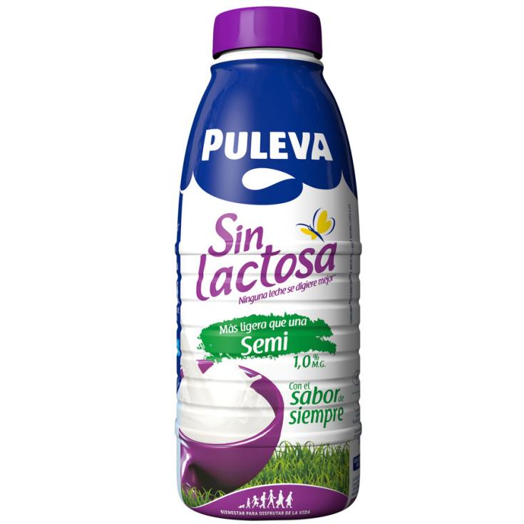 LECHE SEMIDESNATADA SIN LACTOSA, 1L PULEVA