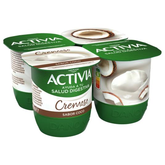YOGUR ACTIVIA CREMOSO COCO, 4X115GR
