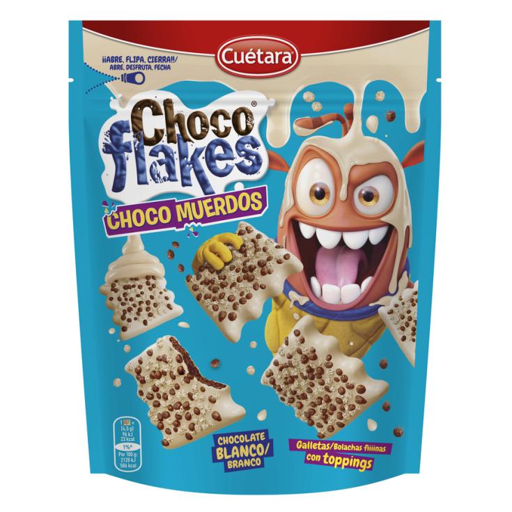 CHOCO MUERDOS BLANCOS CHOCO FLAKES, 87G CUETARA