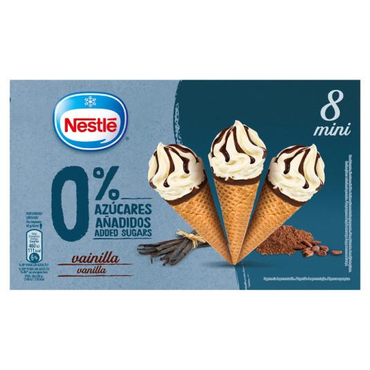 HELADO MINI CONO VAINILLA 0% AZUCAR, 8X60ML HELADOS NESTLE