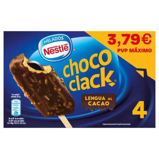 BOMBÓN HELADO DE VAINILLA CON CHOCOLATE, 4UNID HELADOS NESTL