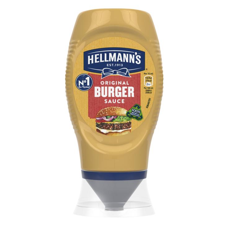 SALSA BURGUER BOCABAJO, 250ML HELLMANS