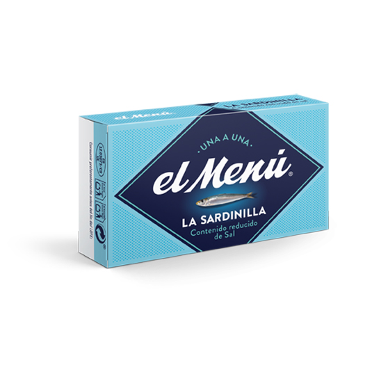 SARDINILLA EN ACEITE OLIVA BAJA SAL,65G EL MENÚ